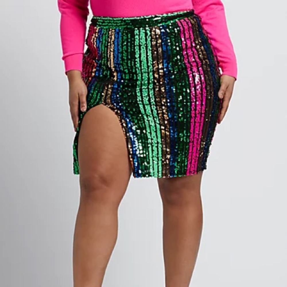 Rainbow Sequin Skirt